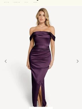 Popilush: Shapewear Off Shoulder Shine Ruched Sculpting Maxi Dress - L